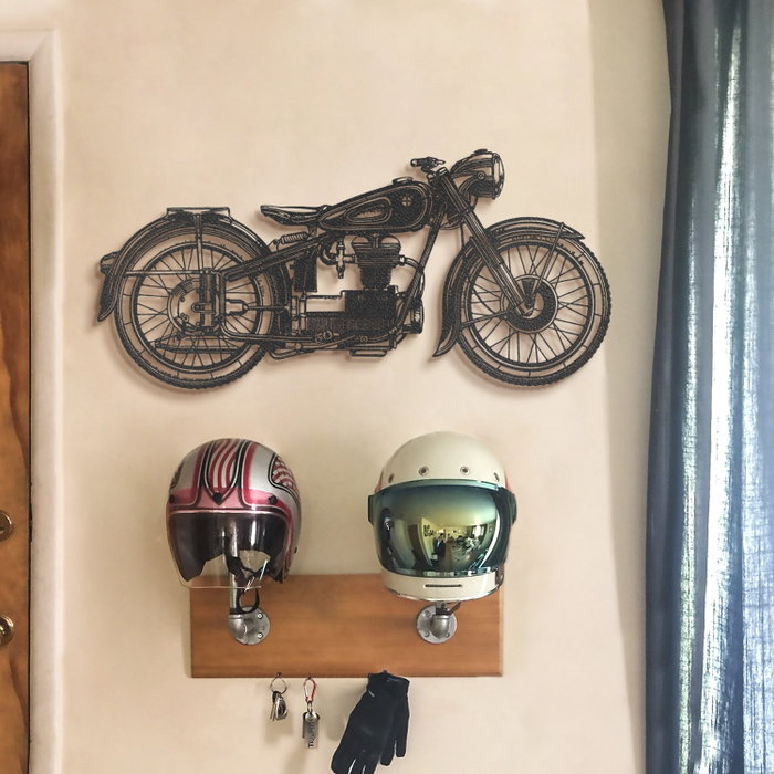 Wallity Cafe Racer - APT222LS Accesorio de Pared de Metal Decorativo Negro